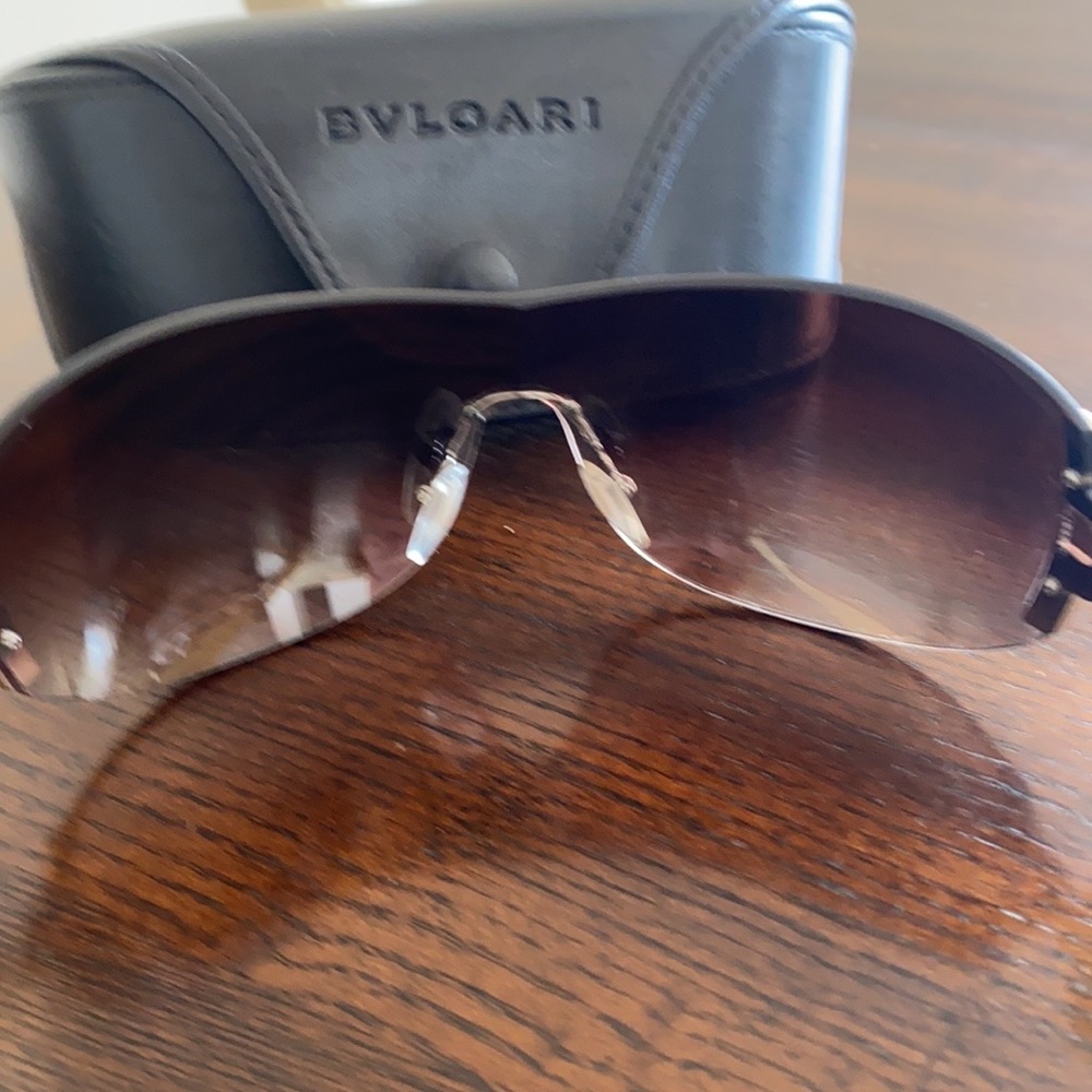 Bulgari Black Frame Brown Gradient Lens Sunglasses - Picture 4 of 5